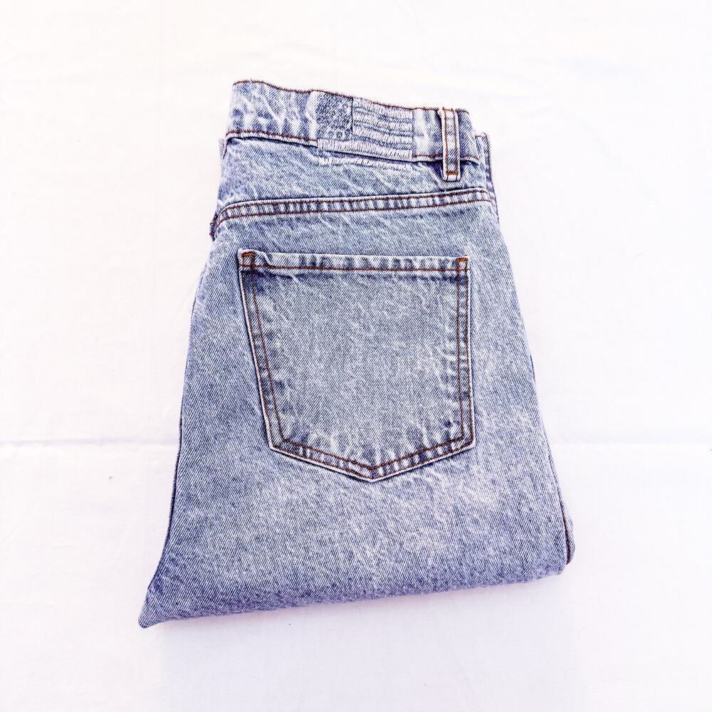 Revice Acid Light Wash Straight Leg Raw Hem Button Fly Denim Jeans Size 29